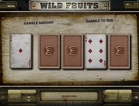 Онлайн слот Wild Fruits - риск-игра Риск-игра в онлайн слоте Wild Fruits